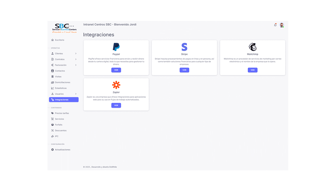 diseno desarrollo intranet plataforma interna sbc centros 7