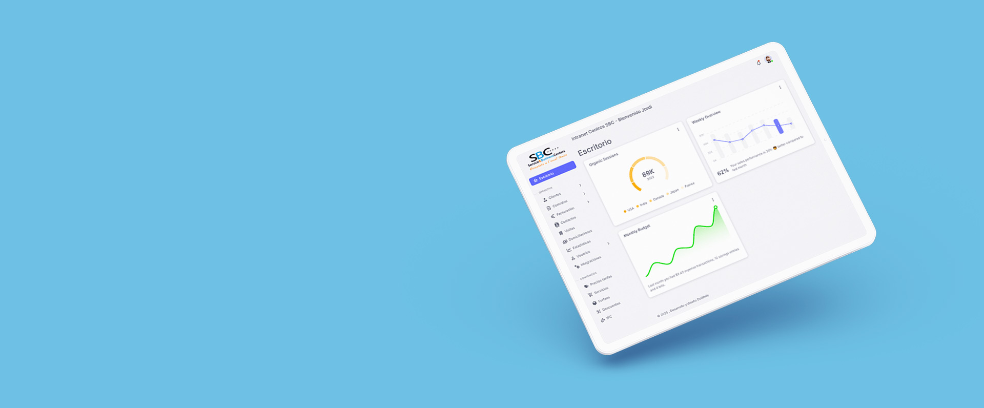 diseno desarrollo intranet plataforma interna sbc centros home